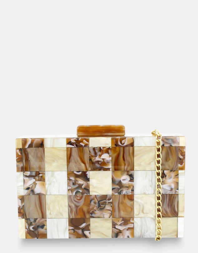 Morgan & Taylor - Harper Acrylic Clutch in Brown