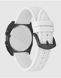 Maxum - Raglan Tide Watch – Black Case, Black Dial & White Silicone Strap