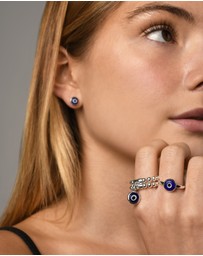 Von Treskow - Double Stretchy Ring With Evil Eye