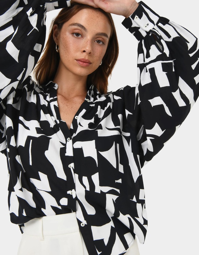 Forcast - Anella Monochrome Print Blouse