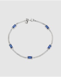 Kuzzoi - ICONIC EXCLUSIVE - Bracelet Male Rectangle Blue Sapphire 925 Sterling Silver