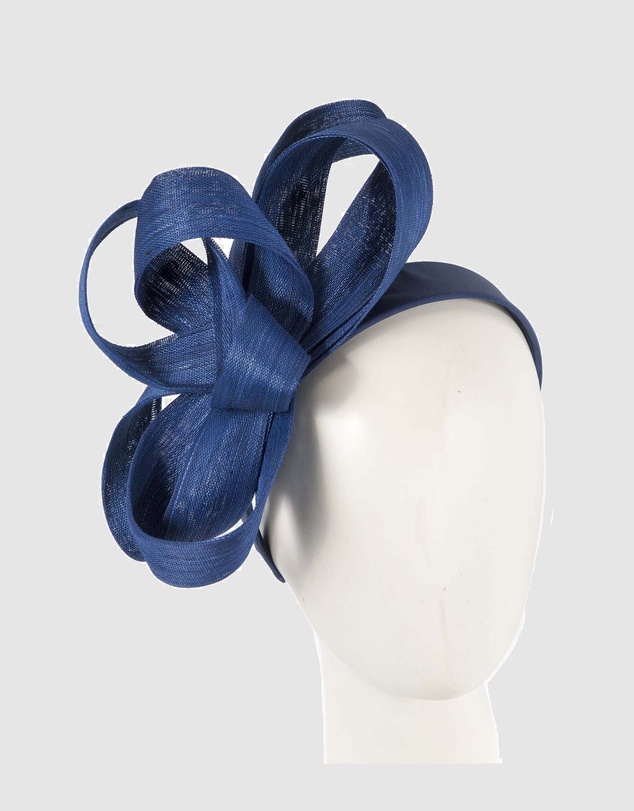 Fillies Collection - Royal Blue Abaca Loops Racing Fascinator