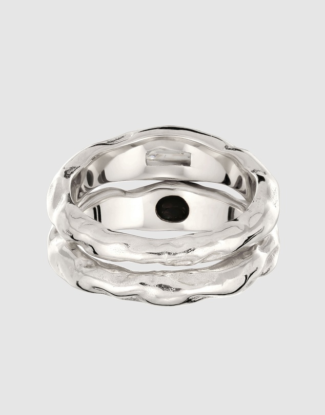 Elli Jewelry - Topaz and Onyx Ring Set in 925 Silver