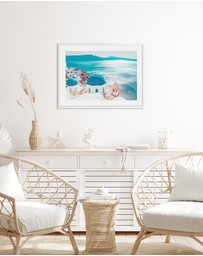 Olive et Oriel - Santorini Sunrise Art Print