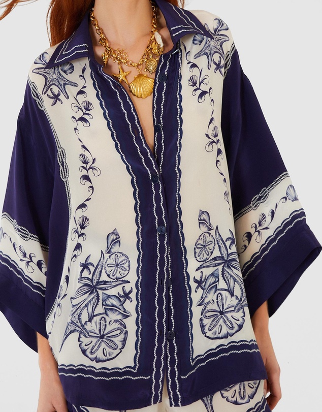 Farm Rio - Coast Scarf Off-White Shirt