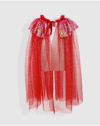 Pink Poppy - Twinkling Sequin Trim Cape