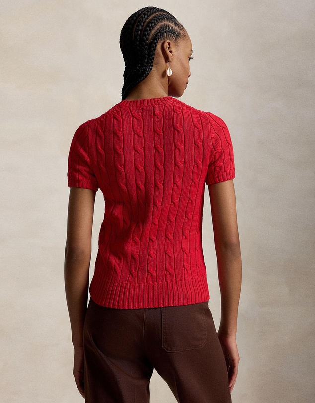 Polo Ralph Lauren - Cable-Knit Cotton Short-Sleeve Sweater - The ICONIC Exclusive