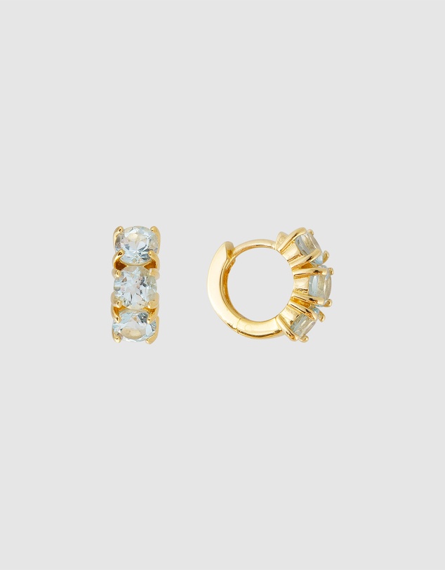 FAIRLEY - Blue Topaz Huggies