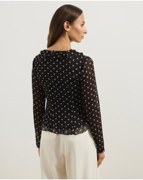Atmos&Here - Quinn Ruffle Polka Dot Blouse