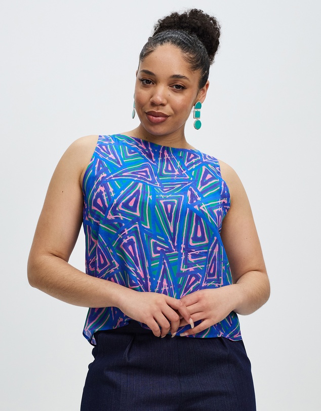 The Social Outfit - Fariba's Triangles Silk Shell Top