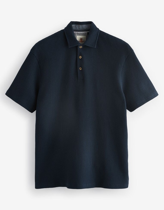 NEXT - Textured Waffle Polo Shirt