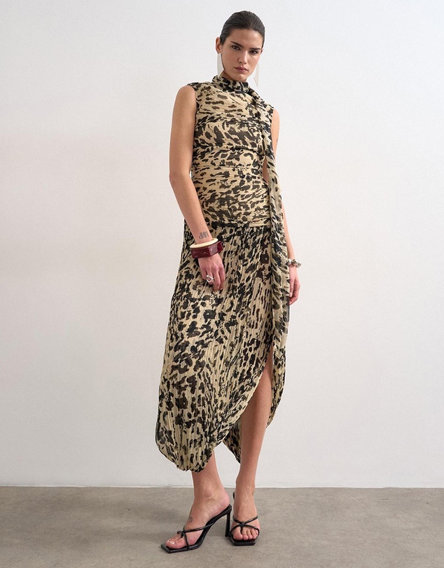 TOPSHOP - Nene Scarf Neck Maxi Dress Woven