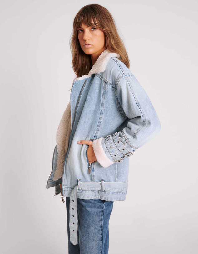 ONE TEASPOON - Aviator Denim Jacket - Salty Dog Blue