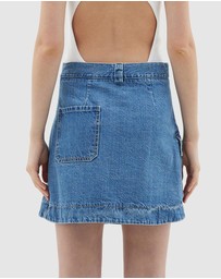 Bassike - Denim Wrap Mini Skirt