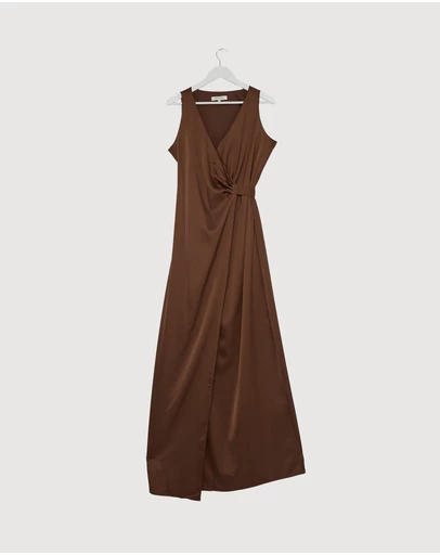 Revibe - Repaired CHANCERY Lani Sleeveless Wrap Maxi Dress - AU 10