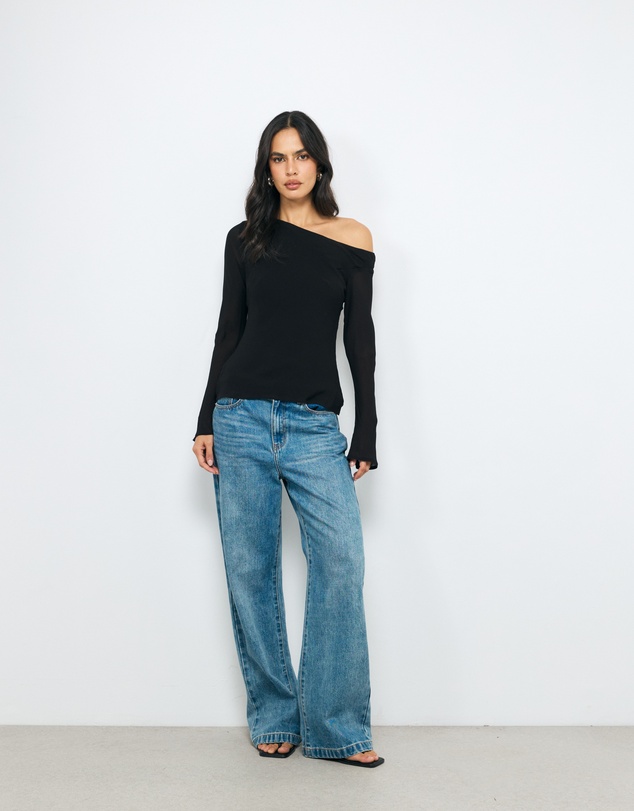 AERE - Off Shoulder Georgette Top
