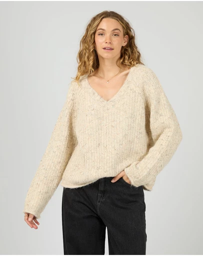 All About Eve - Devon V Neck Jumper Vanilla