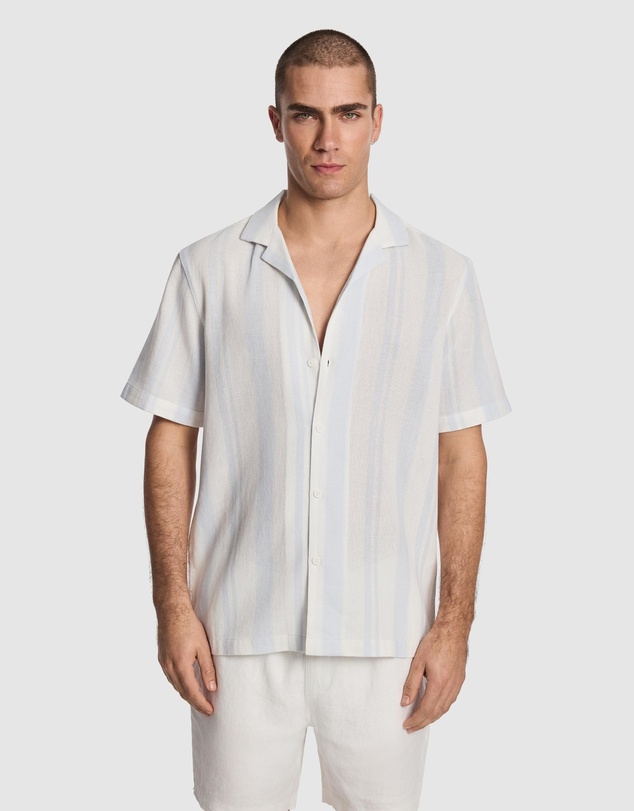 yd. - Aruba Stripe Cotton Shirt