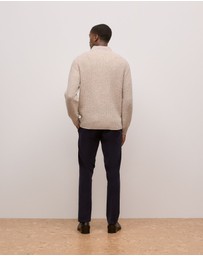 Trenery - Merino Nep Half Zip Pullover in Fawn