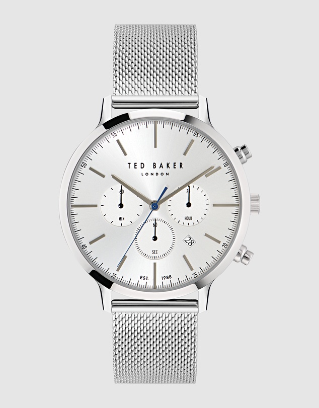 Ted Baker - Haarvin 44mm Silver-Tone Mesh Bracelet Watch