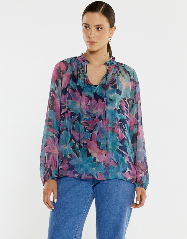 Sass - Willow Tie Front Blouse