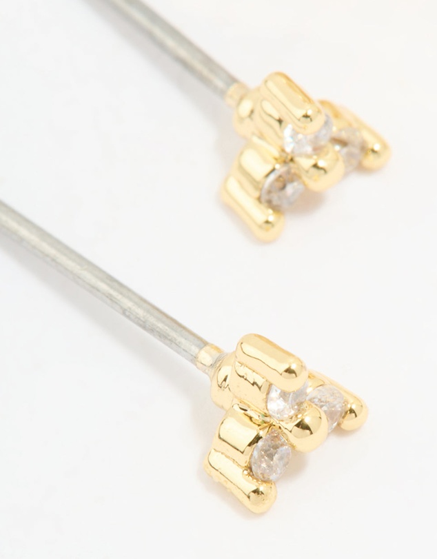 Lovisa - Gold Plated Cubic Zirconia Stud & Huggie Earrings 2-Pack