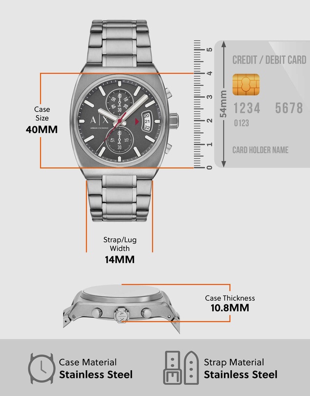 Armani Exchange - Silver Tone Chronograph Watch