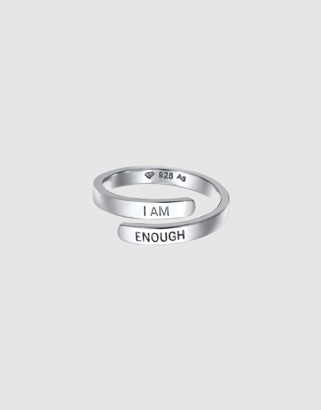 Elli Jewelry - Ring I am Enough Wording 925 Sterling Silver