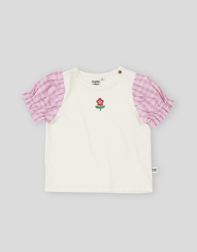 Goldie + Ace - Gingham Puff Sleeve Top - Babies-Kids