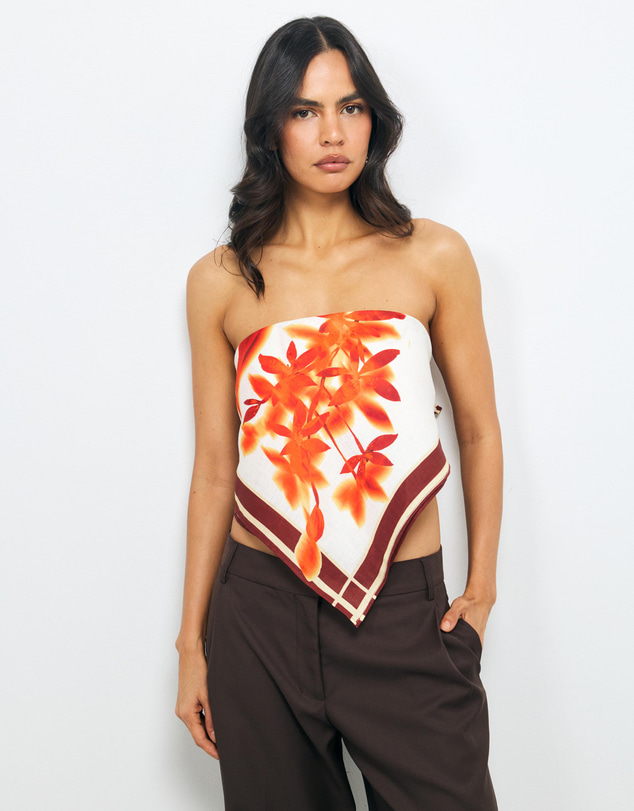AERE - Ilaria Linen Scarf Top