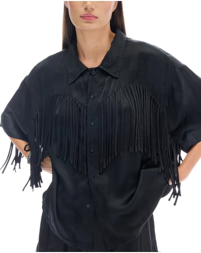 THE TALES - Ibiza Nights Satin Fringed Shirt