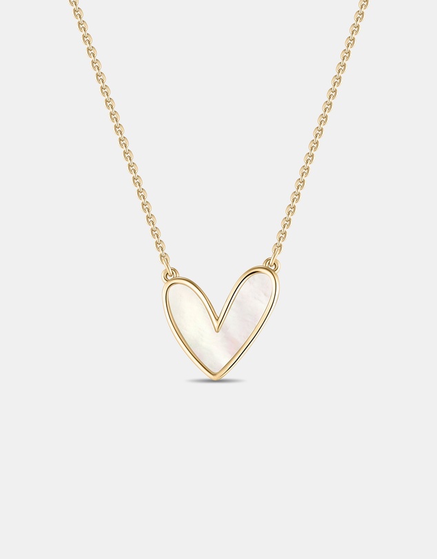 Mestige - Pearl Heart Necklace - 18K Gold Plated