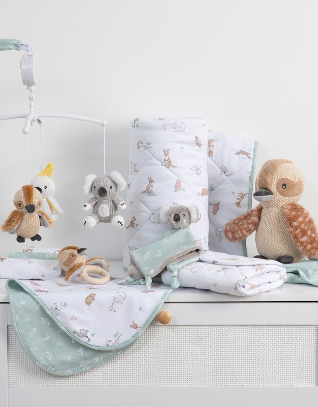 Living Textiles - Reversible Quilted Cot Comforter - Australiana