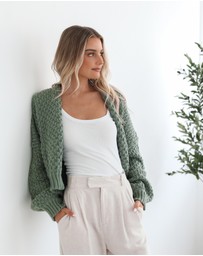 Esther & Co - Dorine Cardigan - Forest Green