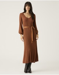 MOS The Label - Scarlet Knit Pattern Midi Dress 