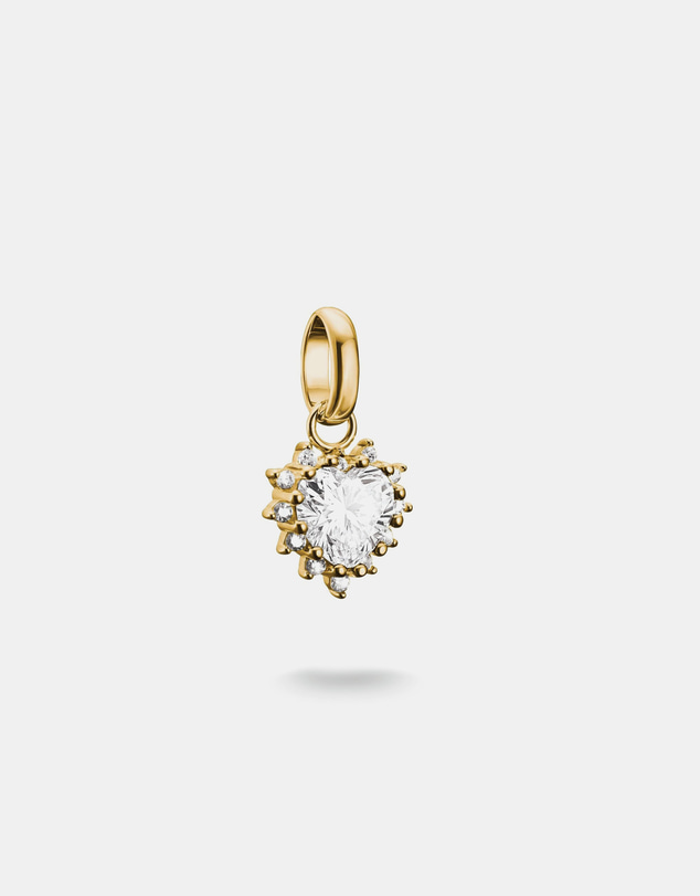 THOMAS SABO - Gold-Plated Heart Charm with Heart-Cut White Zirconia