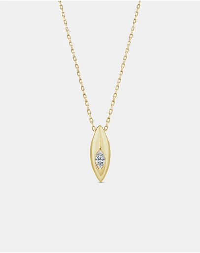 Zoe Olivia - 9K Gold Marquise Lab Grown Diamond Neckalce