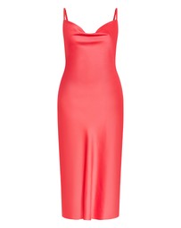 City Chic - Sadie Satin Slip Dress - watermelon