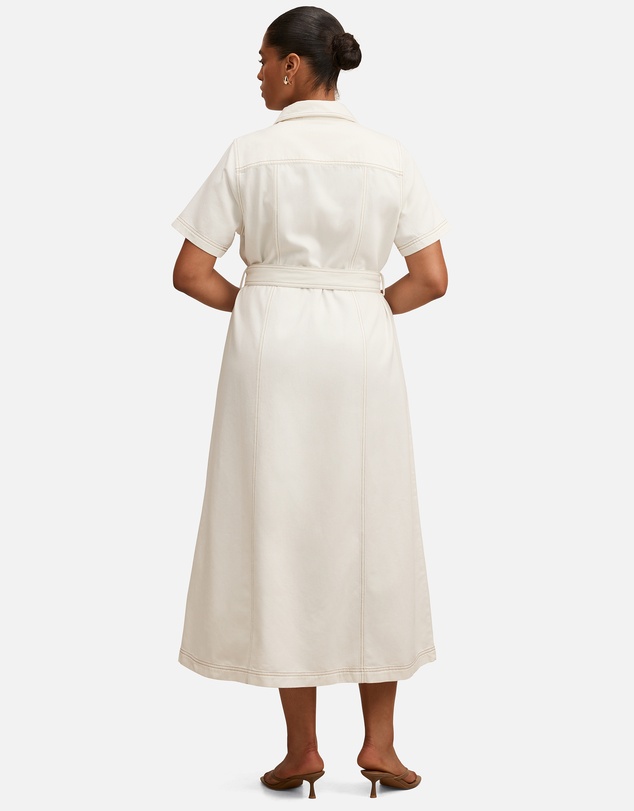 Forever New Curve - Josephine Curve Short Sleeves Denim Dress