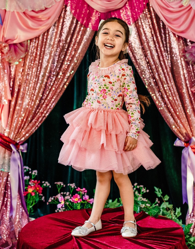 Fleur Harris - 'Toadstool' Rosy Tutu Dress in Apricot
