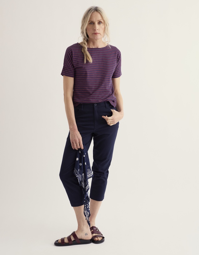 Seasalt - Bryher View Stripe T-Shirt in GOTS Organic Cotton