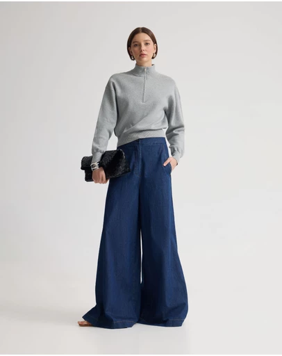 Oxford - Victoria Crop Zip Neck Knit