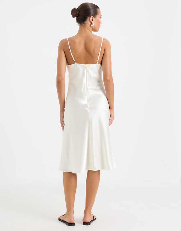 Calli - Lauren Satin Pleat Midi Dress