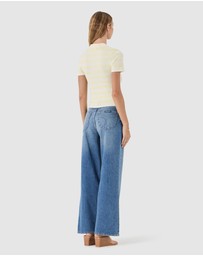 Rolla's - Lady Knit Polo Top - Pale Yellow