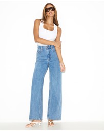 Dazie - London High Waisted Wide Leg Jeans
