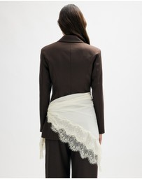 Minima Esenciales - Fior Blazer With Detachable Lace Scarf