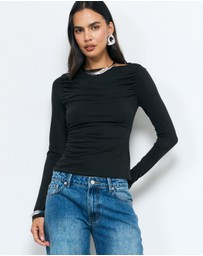 AERE - Eira Ruched Cupro Top
