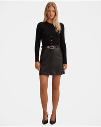 Forever New - Palmer Vegan Leather Mixed Mini Dress