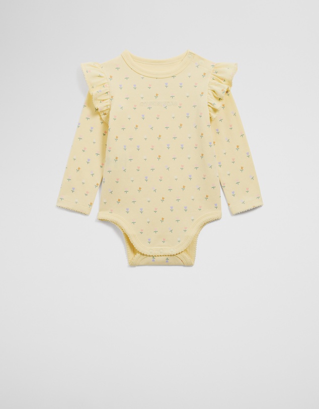 Country Road - Organically Grown Cotton Frill Long Sleeve Logo Bodysuit