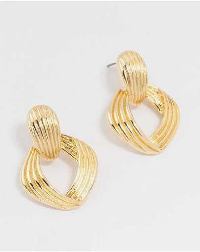 Lovisa - Gold Plated Vintage Door Knocker Stud Earrings